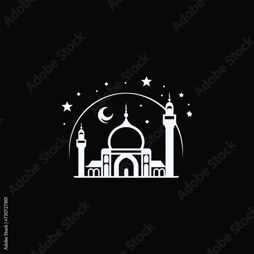 Mosque logo design with Islamic creative concept Vector