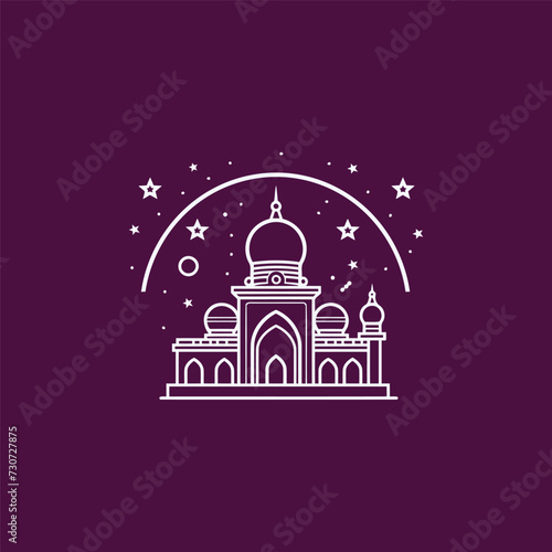 Mosque logo design with Islamic creative concept Vector