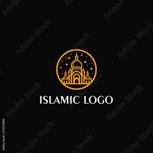 Mosque logo design with Islamic creative concept Vector