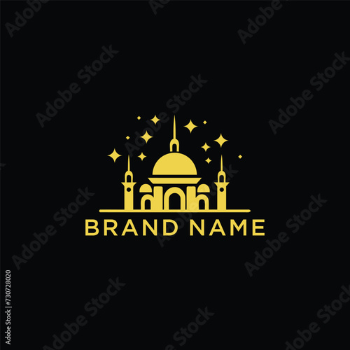 Mosque logo design with Islamic creative concept Vector