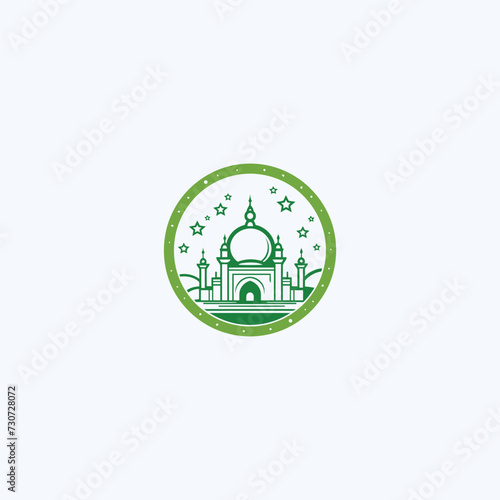 Mosque logo design with Islamic creative concept Vector