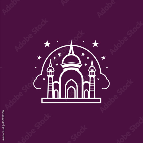 Mosque logo design with Islamic creative concept Vector