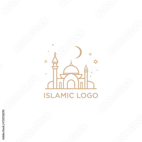 Mosque logo design with Islamic creative concept Vector