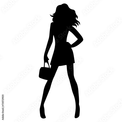 women silhouette model standing on a white background