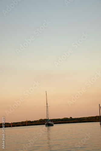 sailboat at sunset