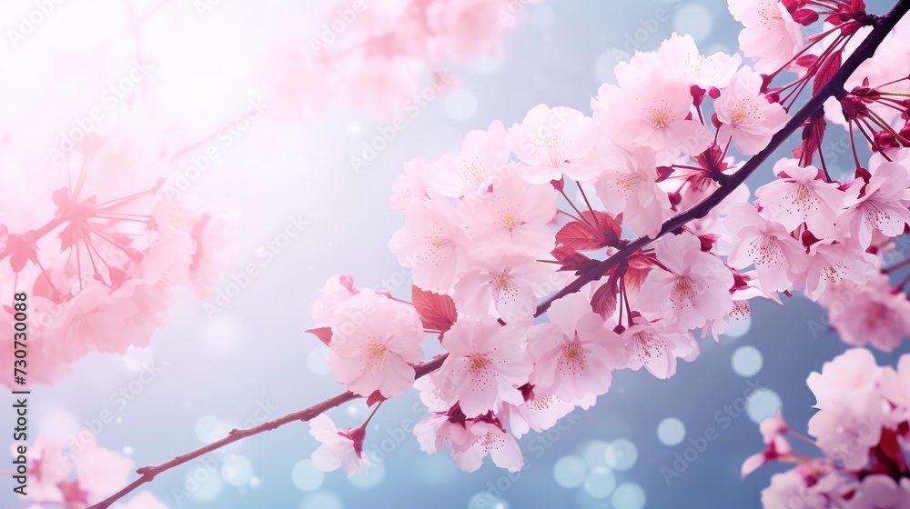 Japanese cherry blossom beautiful cherry background image , generative ai