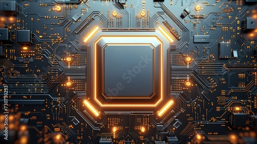 A futuristic circuit board. Generative AI.