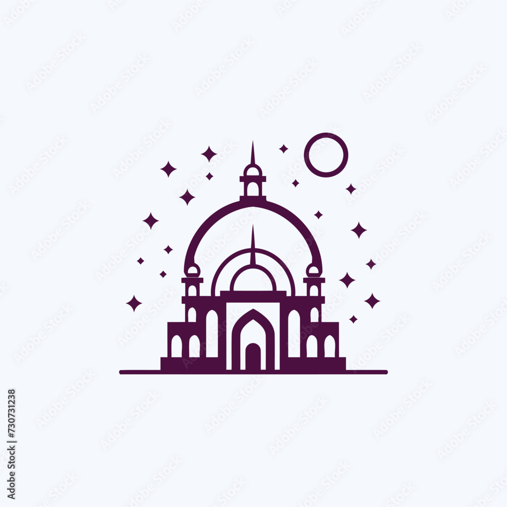 Naklejka premium Mosque logo design with Islamic creative concept Vector