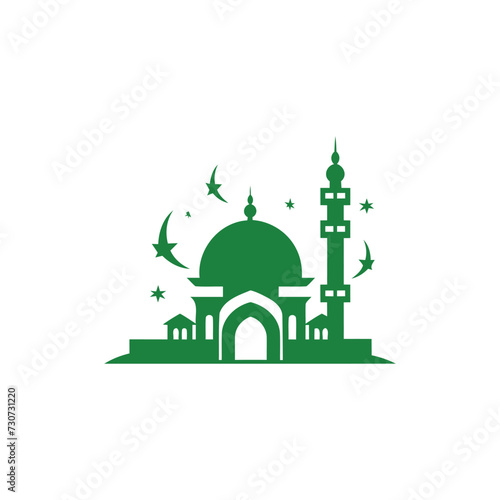 Mosque logo design with Islamic creative concept Vector