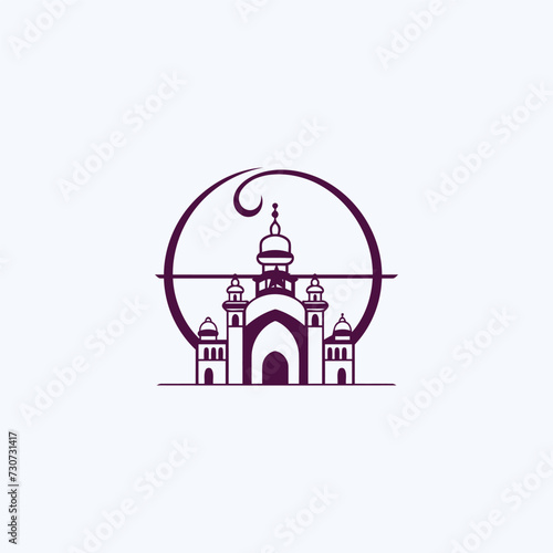 Mosque logo design with Islamic creative concept Vector