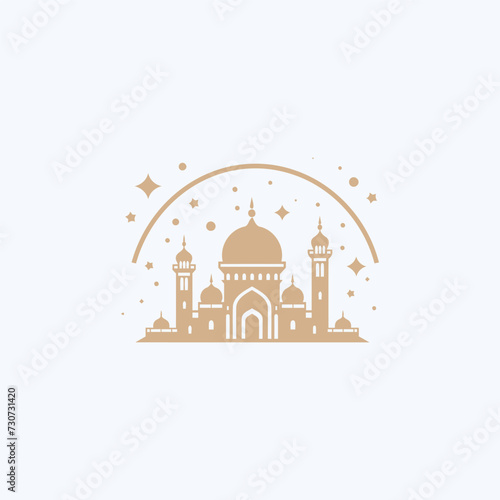 Mosque logo design with Islamic creative concept Vector