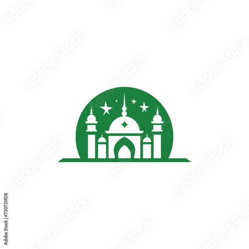 Mosque logo design with Islamic creative concept Vector