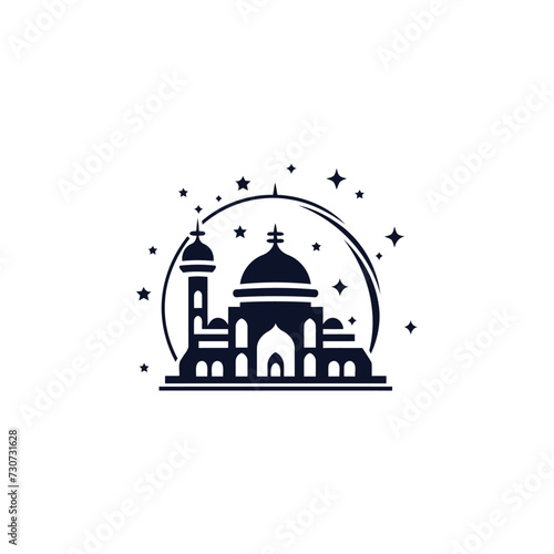 Mosque logo design with Islamic creative concept Vector