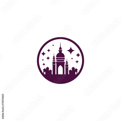 Mosque logo design with Islamic creative concept Vector