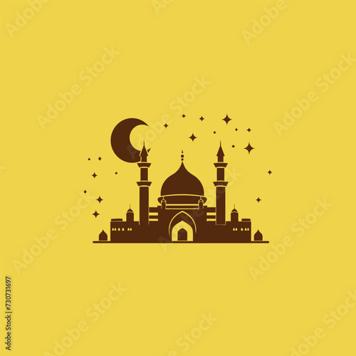 Mosque logo design with Islamic creative concept Vector