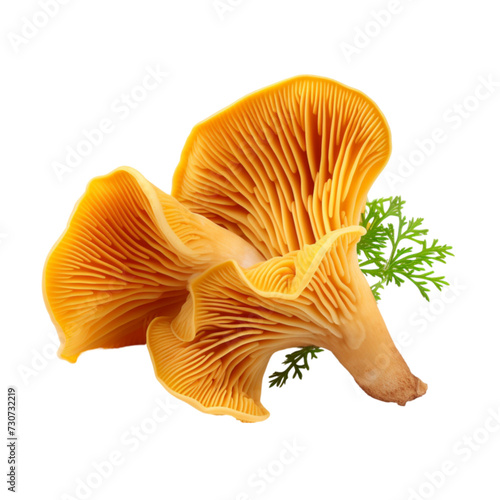 chanterelle mushrooms isolated on a white background with clipping path. photo