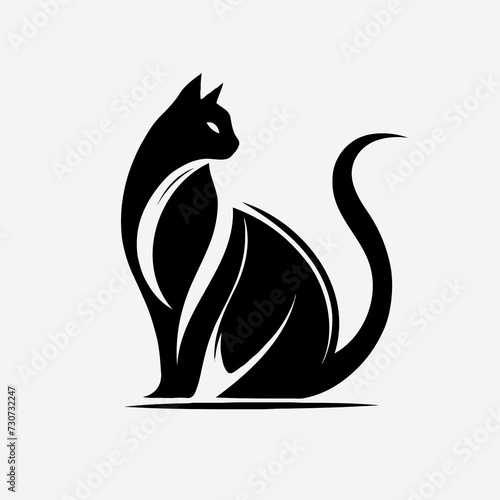 silhouette of a cat on a light background
