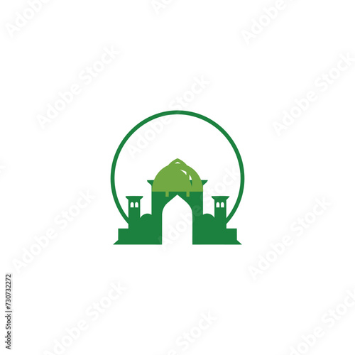 Mosque logo design with Islamic creative concept Vector