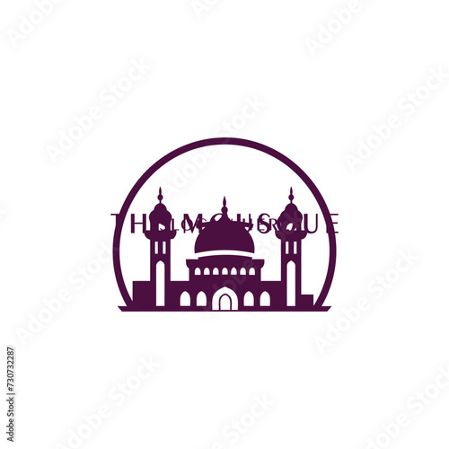 Mosque logo design with Islamic creative concept Vector