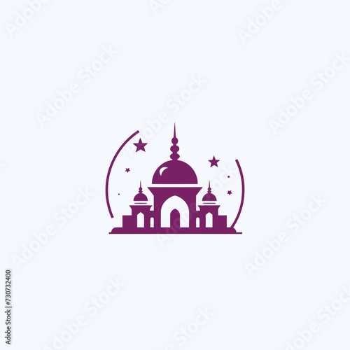 Mosque logo design with Islamic creative concept Vector