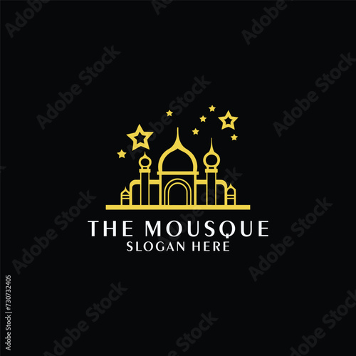 Mosque logo design with Islamic creative concept Vector
