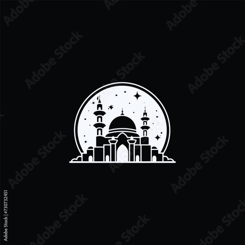 Mosque logo design with Islamic creative concept Vector