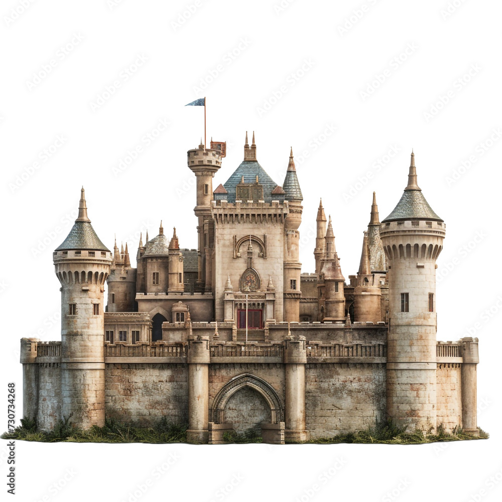 Castle house isolated on transparent background
