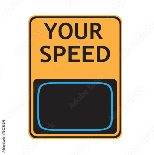 Safety motorcycle driving rules and tips. Control your speed warning. Motorcycle rider holding do not exceed speed limit sign. Flat vector illustration template.