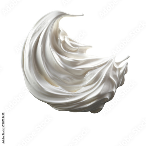 Velvety Whipped Cream Swirl Isolated on Transparent Background - High-Quality PNG Image