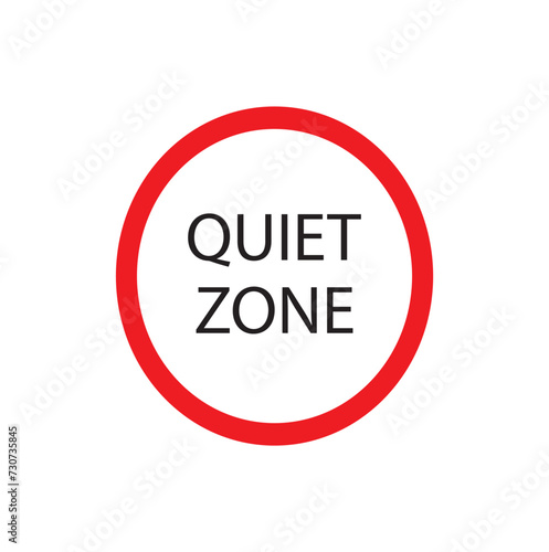 quiet zone sign. vector icon