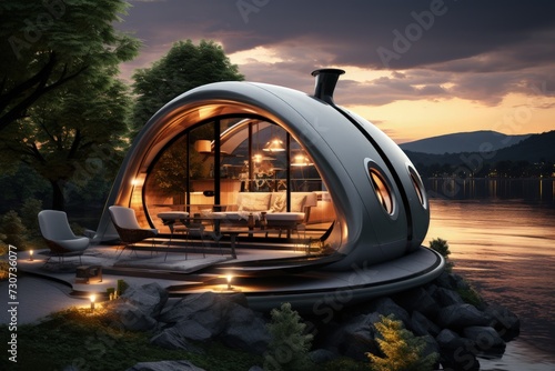 A simple, sustainable eco-pod in a natural setting © Mahenz