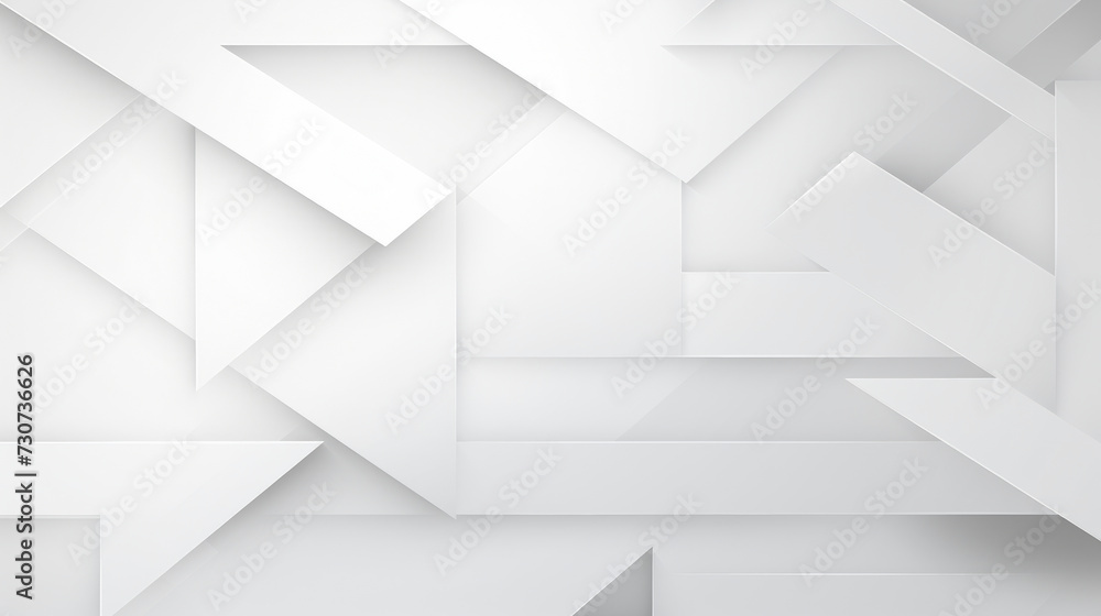Fototapeta premium Modern abstract white geometric shapes background design