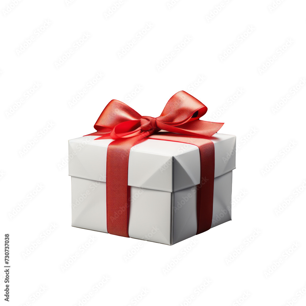 Elegant White Gift Box with Red Ribbon on Transparent Background - High-Quality PNG Elegant White Gift Box with Red Ribbon on Transparent Background - High-Quality PNG