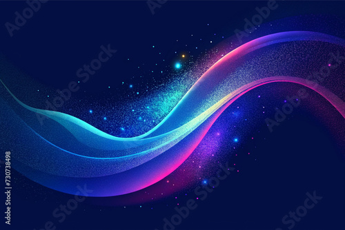dark abstract background with glowing wave shiny