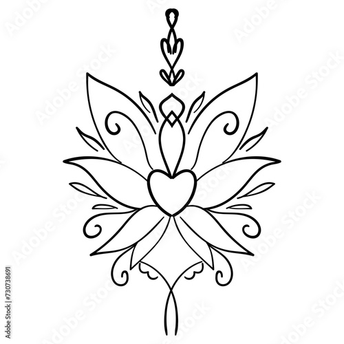 illustration of an outline vector hanger decoration object