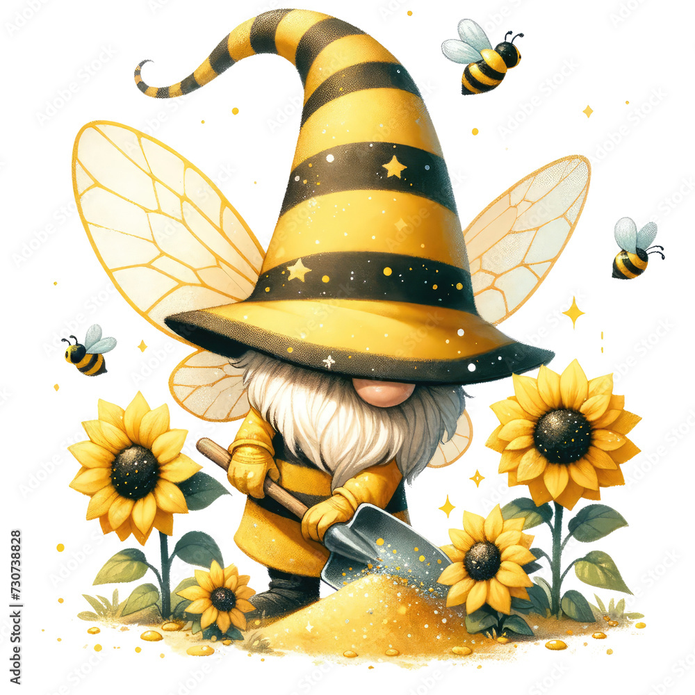 Cute Bee Gnome Clipart For Whimsical Designs And Crafts Adorable