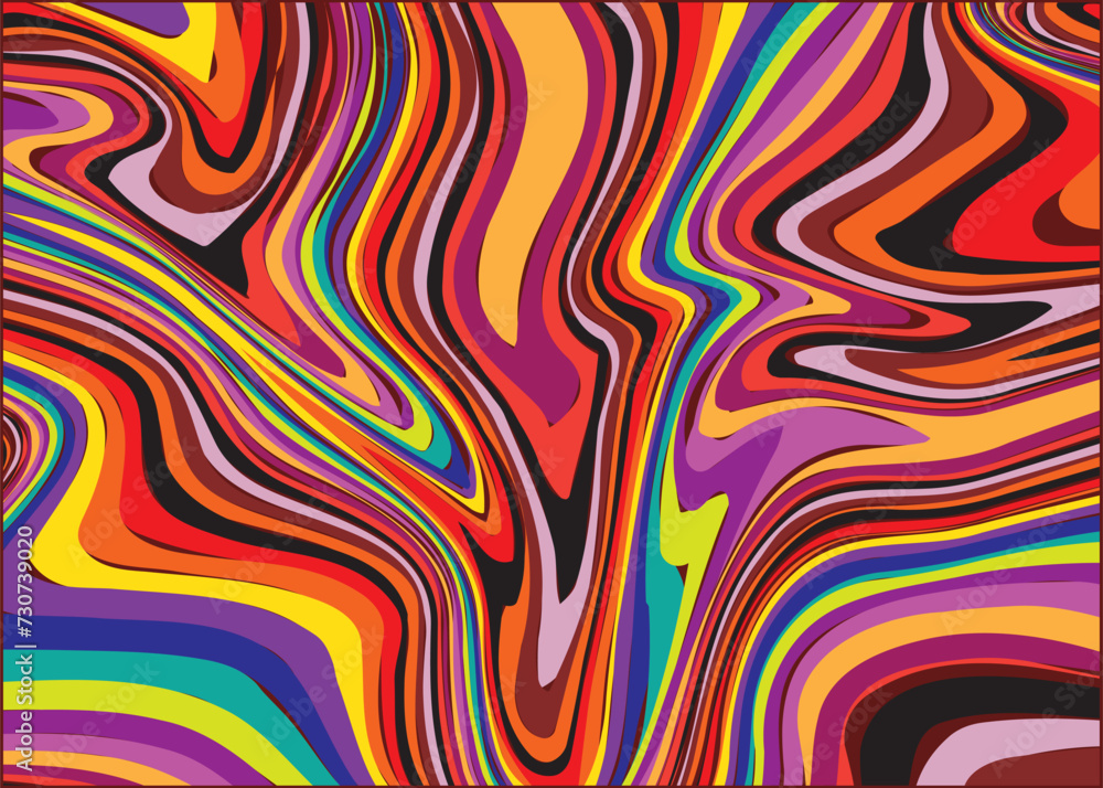Psychedelic wavy lines, marbling texture, Multicolored wallpaper graphic design.Wavy Swirl Seamless Pattern Groovy Background, Wallpaper, Print, fabric. Psychedelic wavy lines, marbling texture, Multicolored wallpaper graphic design.Wavy Swirl Seamless Pattern Groovy Background, Wallpaper, Print, fabric.