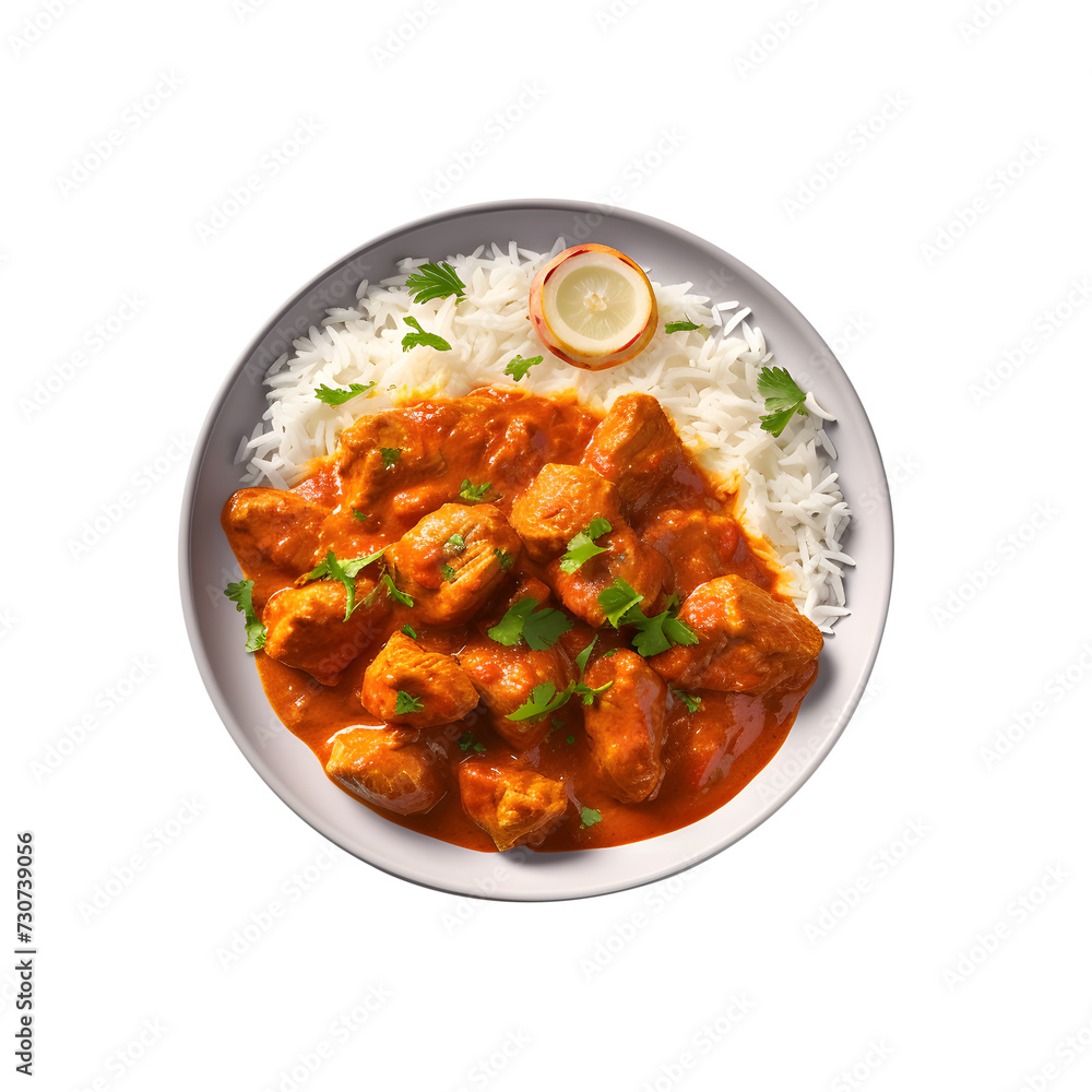 chicken tikka masala served on a plate, png transparent background chicken tikka masala served on a plate, png transparent background