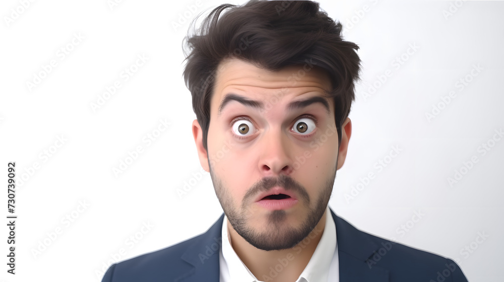 Portrait of an Adult Businessman surprised face expression Portrait of an Adult Businessman surprised face expression