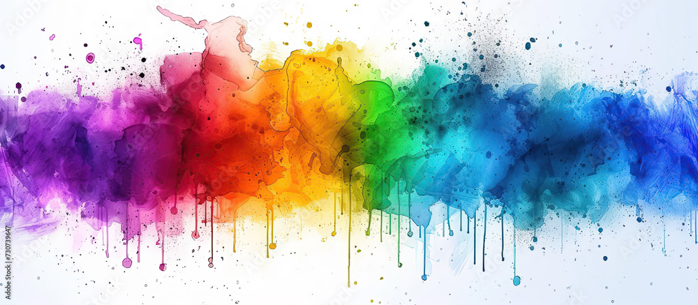 Obraz premium abstract colorful background with splashes and drips in rainbow colors.