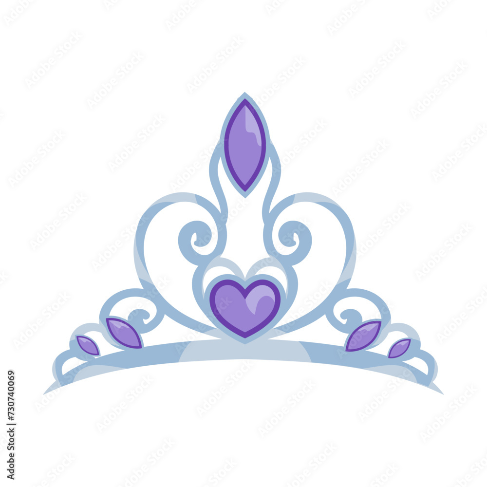 vector silver crown object illustration