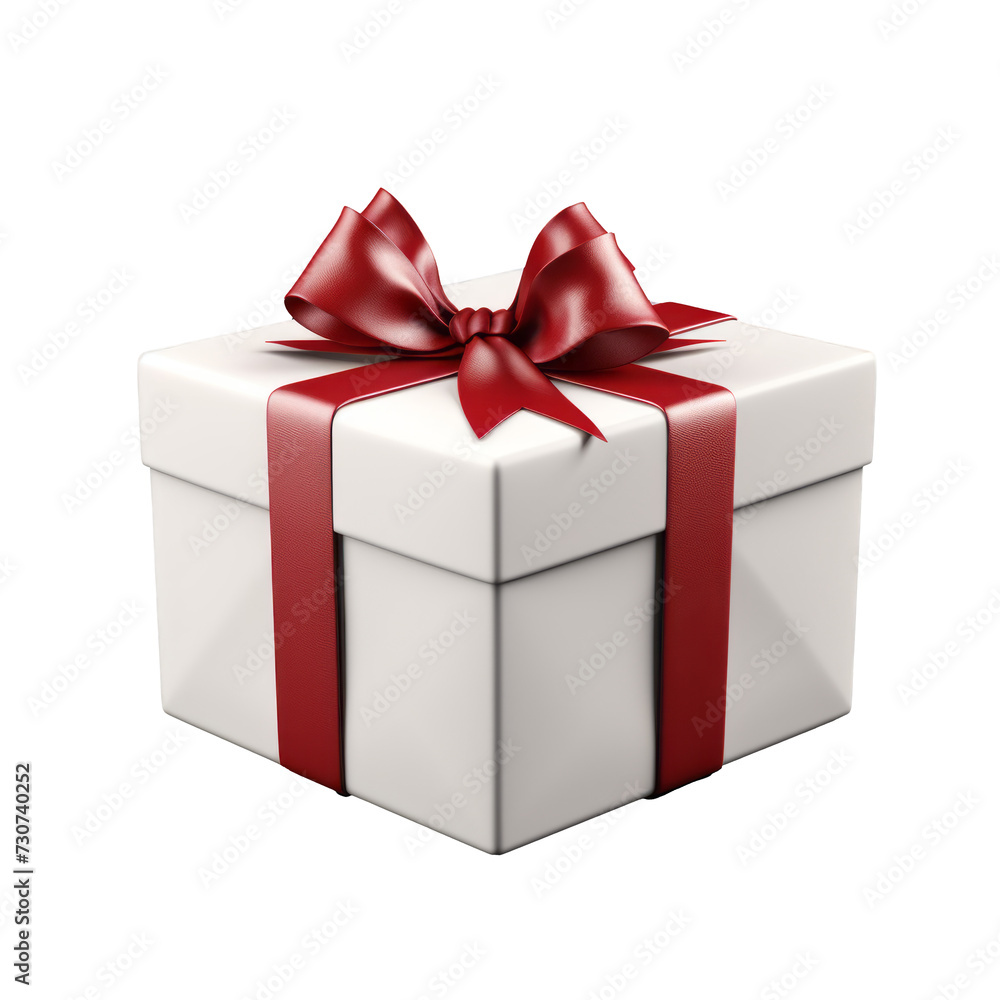 White Gift Box with Red Ribbon Isolated on Transparent Background - High Quality PNG Image White Gift Box with Red Ribbon Isolated on Transparent Background - High Quality PNG Image