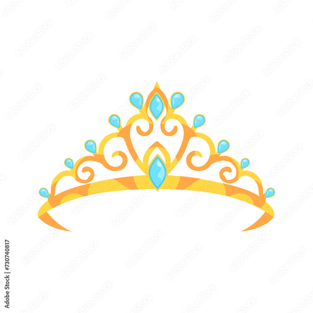 vector golden crown object illustration