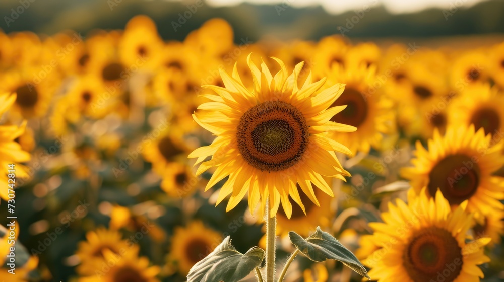 Obraz premium Sunflower field, agriculture