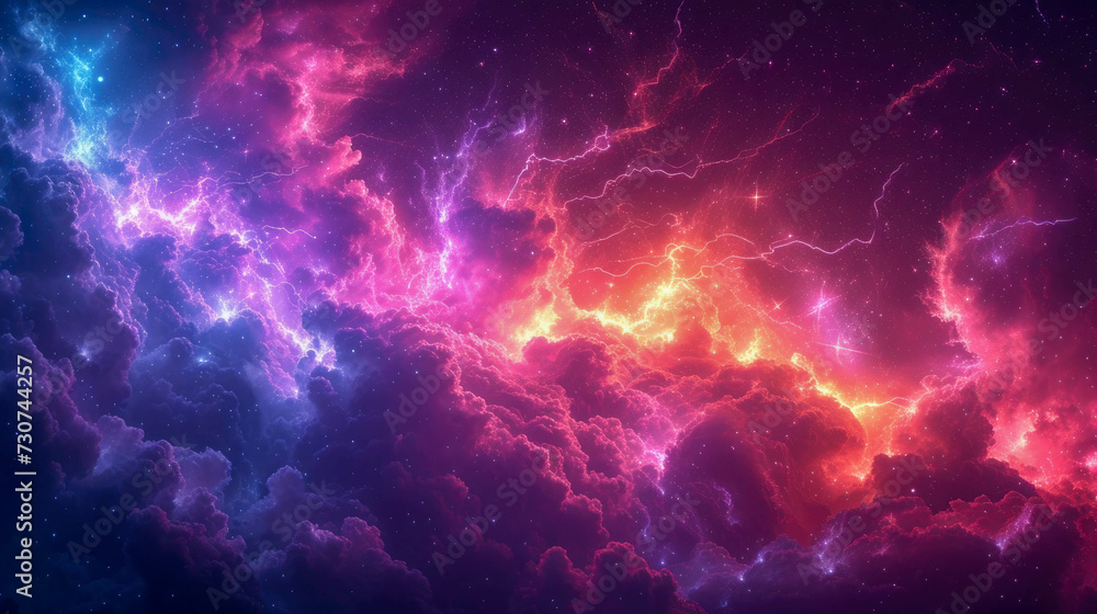 illustration of abstract background with stars and nebula in space