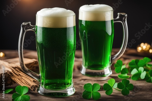 Green Beer Glasses for St. Patrick's Day Festivities