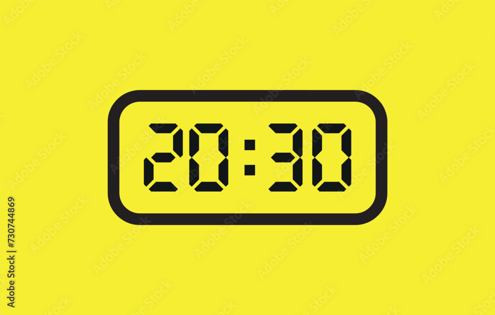 Digital clock number set. Electronic figures. Vector illustration. Digital clock number set. Electronic figures. Vector illustration.
