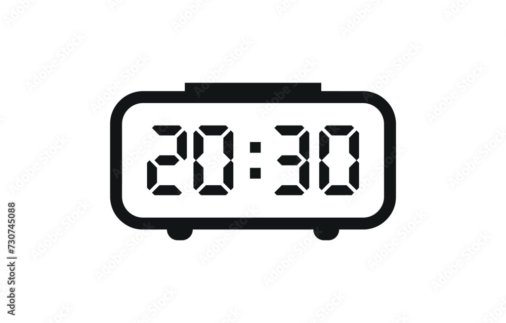 Digital clock number set. Electronic figures. Vector illustration. Digital clock number set. Electronic figures. Vector illustration.