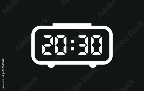 Digital clock number set. Electronic figures. Vector illustration.