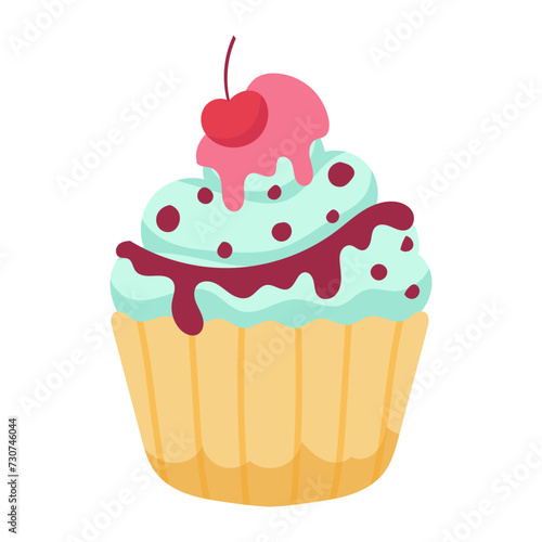 vector cup cake object illustration